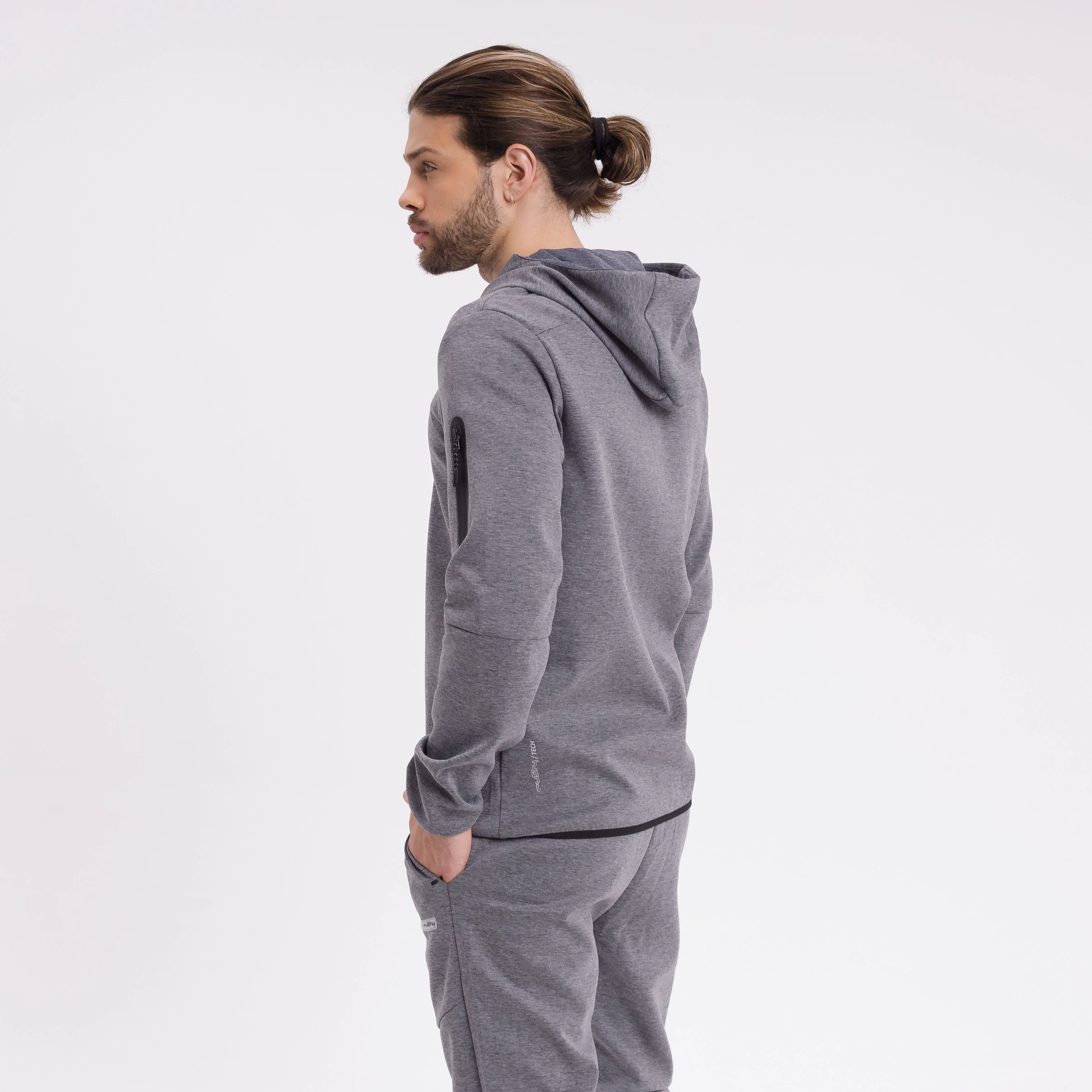 Campera Canguro Spyder Zip Grey Marle - Image 4