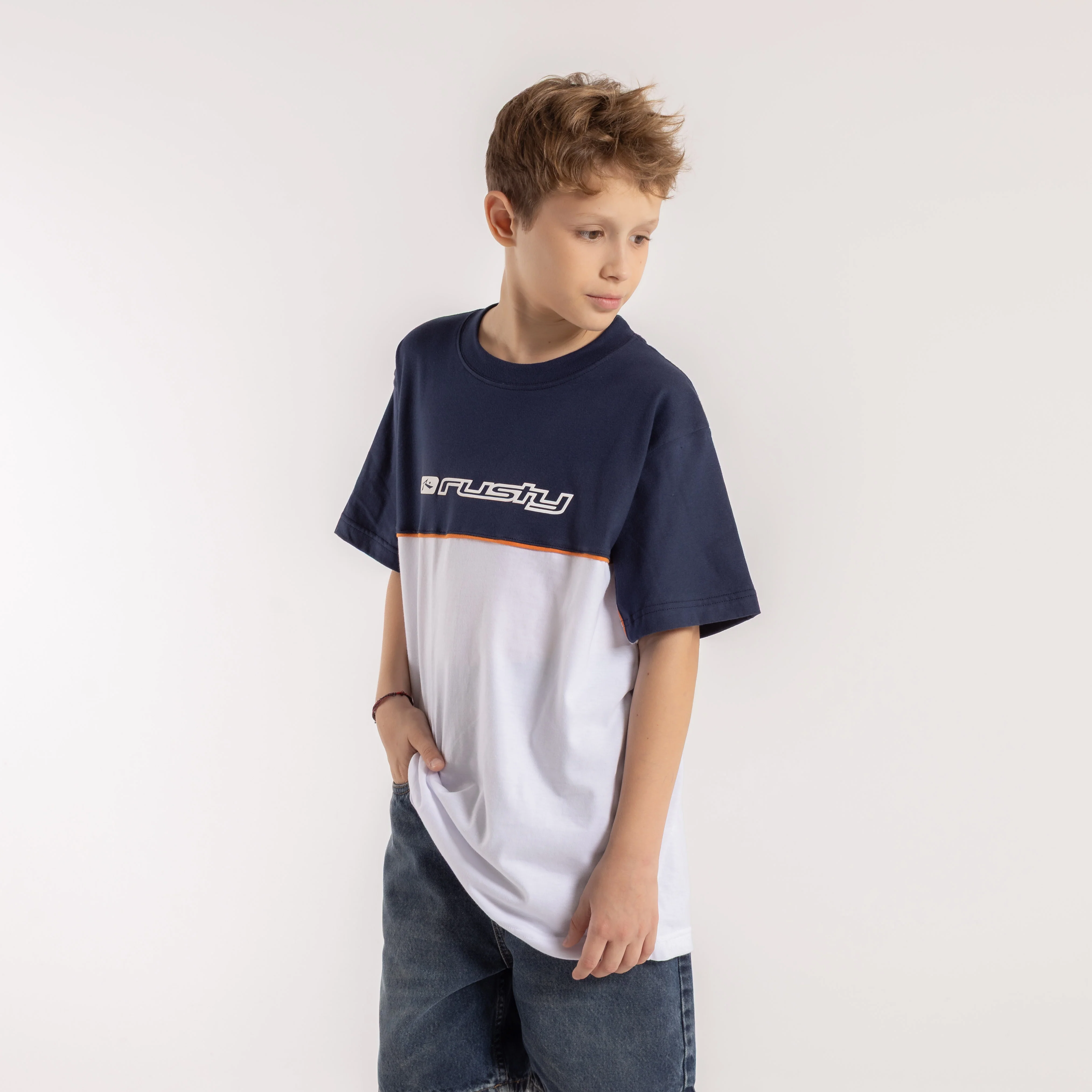 Remera Infinity Junior White/Navy Blue - Image 3